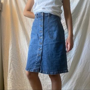 Vince Camuto Midi Denim Skirt